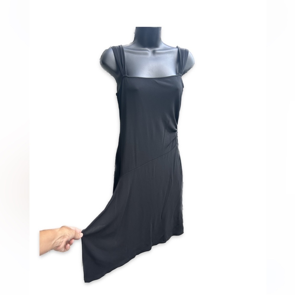 Diane Von Furstenberg asymmetrical mini black dress size 6